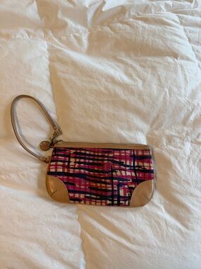Lilly Pulitzer Wristlet with Tan Trim